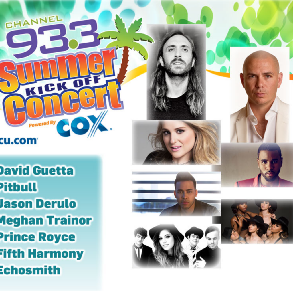 Channel 933 Summer Kickoff David Guetta, Pitbull, Prince Royce, Meghan